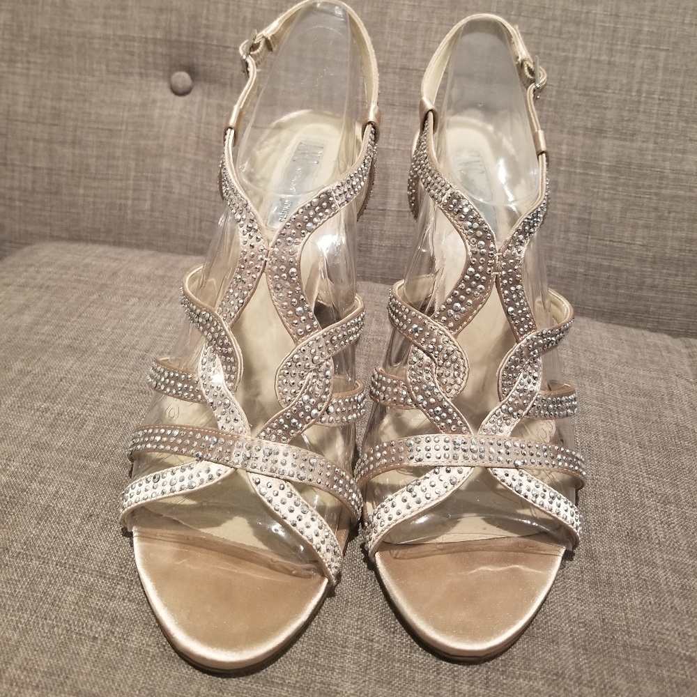 INC Ivory Satin Heels (size 9)